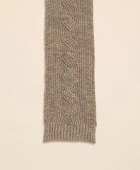 Alpaca-Cotton-Wool Blend Cable Knit Wrap Scarf
