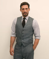 Archive Pinstripe Vest in Wool Flannel