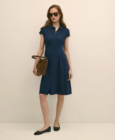 A-Line Pleated Shirt Dress