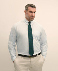 Big & Tall Stretch Cotton Broadcloth Non-Iron Polo Button Down Collar, Dress Shirt