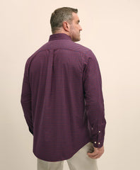 Big & Tall Stretch Cotton Non-Iron Oxford Polo Button Down Collar, Gingham Shirt