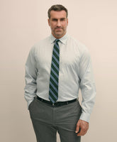 Big & Tall Stretch Cotton Non-Iron Pinpoint Oxford Ainsley Collar, Windowpane Dress Shirt