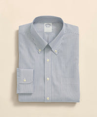 Big & Tall Stretch Supima® Cotton Non-Iron Pinpoint Oxford Button-Down Collar, Candy Stripe Dress Shirt