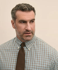 Big & Tall Stretch Supima® Cotton Non-Iron Twill Polo Button Down, Check Sport Shirt