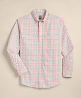 Big & Tall Stretch Supima® Cotton Non-Iron Twill Polo Button Down, Tattersall Sport Shirt