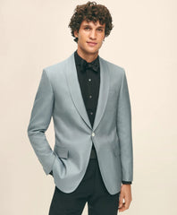 Black Fleece Shawl Collar Dinner Jacket in Silk Hopsack