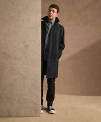 Bonded Cotton Top Coat with Removable Liner in Black Watch