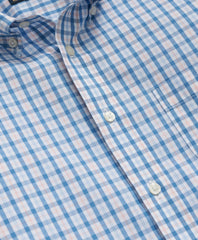 Boys Non-Iron Broadcloth Polo Button-Down Collar Check Sport Shirt