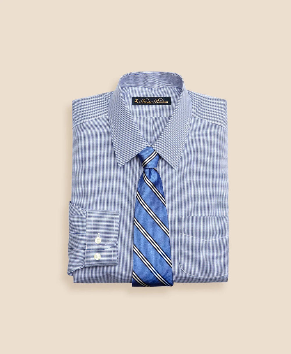 Boys Non-Iron Supima® Cotton Broadcloth Houndstooth Dress Shirt