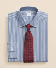 Brooks Brothers Explorer Collection Non-Iron Twill Ainley Collar Ground Stripe, Dress Shirt