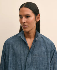 Brooks Brothers X Engineered Garments Cotton Chambray Wing Collar Oversized Dress Shirt