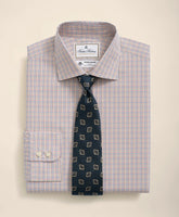 Brooks Brothers X Thomas Mason® Cotton English Collar, Checked Dress Shirt