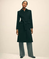 Brushed Wool Twill Wrap Coat