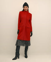 Brushed Wool Coat with Throat Latch