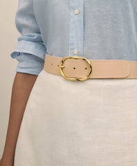 B-Low the Belt Gold-Tone & Leather Twisted Buckle Belt