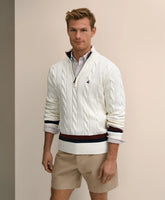 Cable Knit Tennis Quarter-Zip Sweater in Supima® Cotton