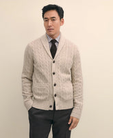 Cashmere Cable Knit Shawl-Collar Cardigan