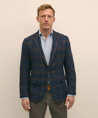 Classic Fit Wool-Cotton-Silk-Cashmere Hopsack Check Sport Coat