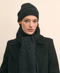 Cotton-Alpaca-Wool Blend Hat & Scarf Boxed Set