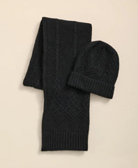 Cotton-Alpaca-Wool Blend Hat & Scarf Boxed Set