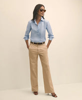 Cotton Blend Relaxed Chino Pants