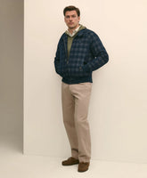 Cotton Bomber Jacket in Plaid Corduroy