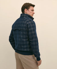 Cotton Bomber Jacket in Plaid Corduroy