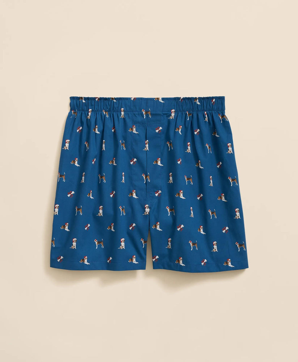 Cotton Broadcloth Holiday Dog Boxers