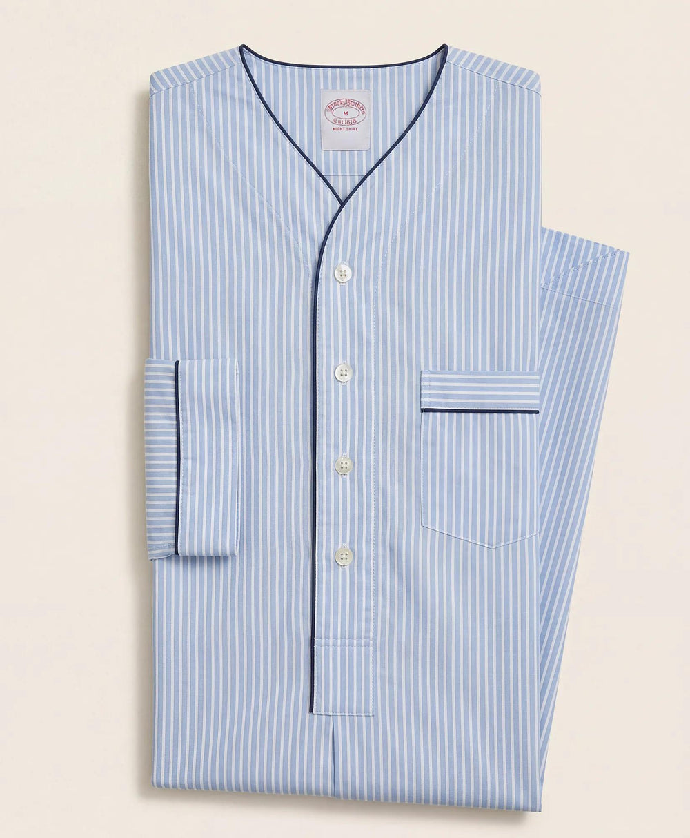 Cotton Broadcloth Striped Nightshirt