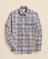 Cotton-Cashmere Flannel Plaid Sport Shirt