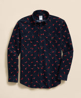 Cotton Corduroy Polo Button-Down Collar Pheasant Sport Shirt