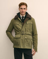 Cotton Field Jacket With Removable Shearling Collar