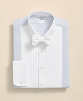 Cotton Oxford Polo Button-Down Collar, 10-Pleat Contrast-Stripe Tuxedo Shirt