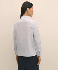Cotton Poplin Pinstripe Embellished Shirt