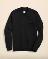 Cotton-Wool Blend Waffle Knit Henley