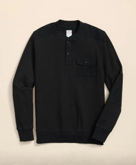 Cotton-Wool Blend Waffle Knit Henley