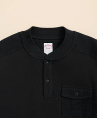 Cotton-Wool Blend Waffle Knit Henley