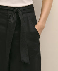 Belted Wide-Leg Utility Pants