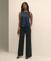 Crepe Wide-Leg Pants