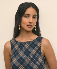 Crinkle Chiffon Plaid Maxi Dress