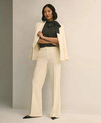 Dot-Print Tie-Neck Blouse