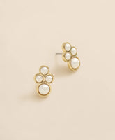 Faux-Pearl Gold-Plated Cluster Earrings