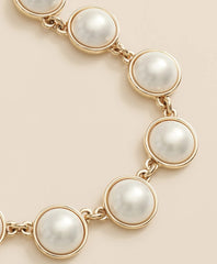 Faux-Pearl Gold-Plated Necklace