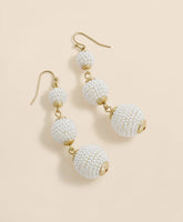 Faux-Pearl Sphere Linear Earrings