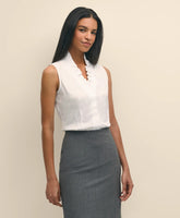 Fitted Non-Iron Stretch Supima® Cotton Ruffle Shirt