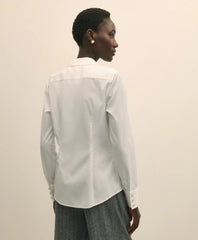Fitted Supima® Cotton Open Notch Collar, Dress Shirt