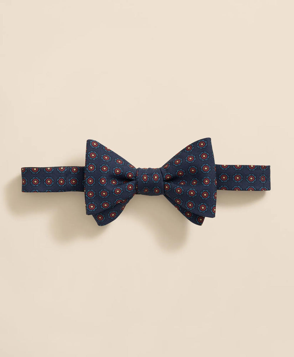 Floral Motif Silk Bow Tie