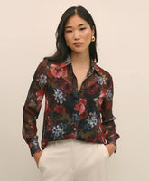 Floral Print Sheer Blouse with Camisole