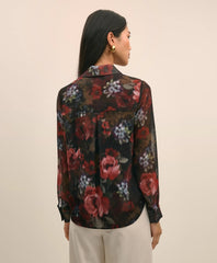 Floral Print Sheer Blouse with Camisole