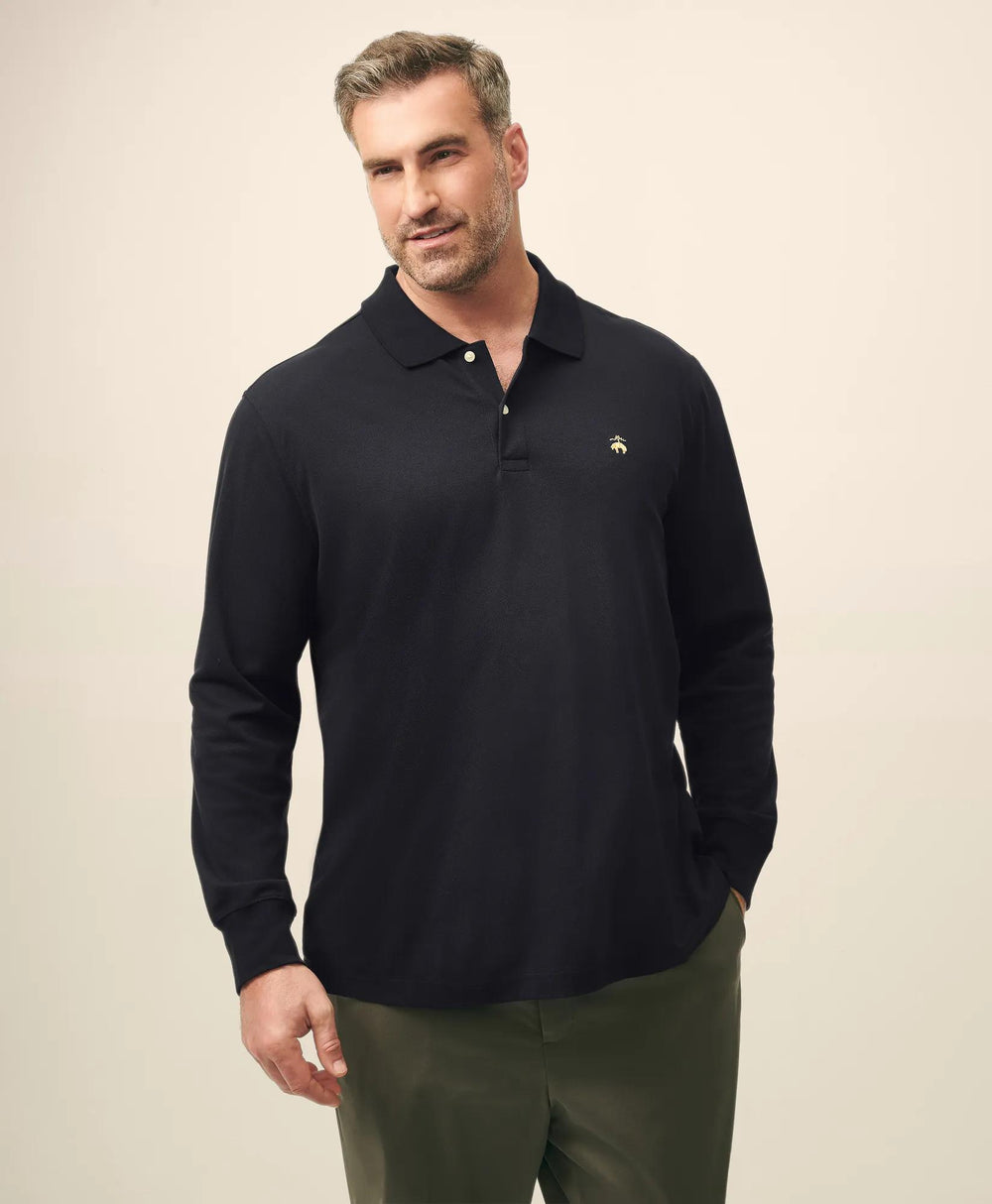 Golden Fleece® Big & Tall Stretch Supima® Long-Sleeve Polo Shirt
